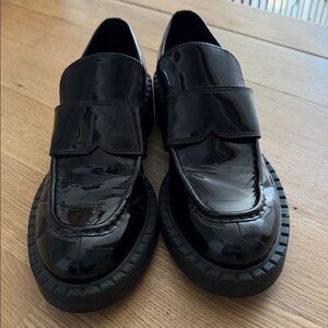 Tony Bianco Black Patent Loafers for Women